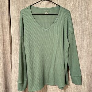 Green American eagle V neck sweater